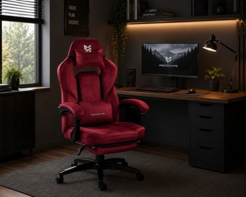 Fotel obrotowy do biurka TITAN BURGUNDY ALCANTARA PRO