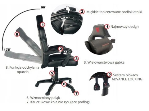 Fotel obrotowy do biurka TITAN GREEN ALCANTARA BASIC
