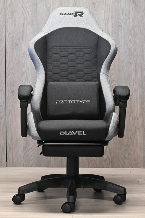 Fotel obrotowy gamingowy DIAVEL PRO FABRIC FULL GREY XL