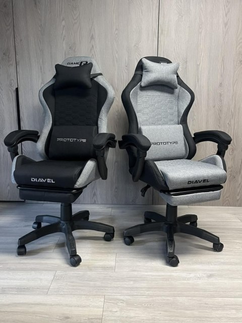 Fotel obrotowy gamingowy DIAVEL PRO FABRIC GREY XL