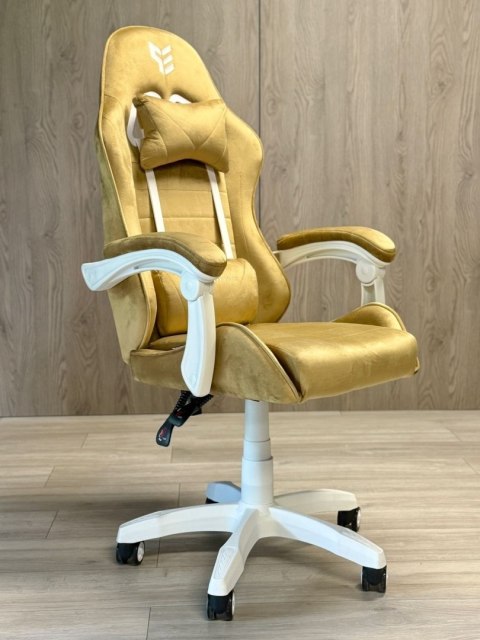 Fotel obrotowy gamingowy ENZO XL BEIGE ALCANTARA ICE