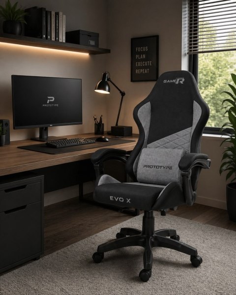 Fotel obrotowy gamingowy EVO FABRIC GREY XL