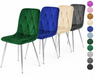 Krzesła tapicerowane BORGO VELVET SILVER zestaw 4 sztuk kolory do wyboru