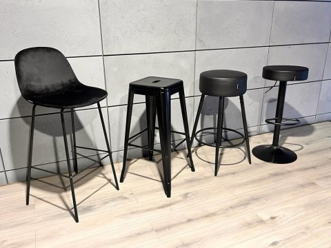 Krzesło barowe AVA GREY VELVET hoker BAR