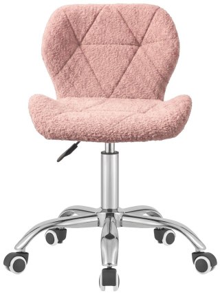Krzesło obrotowe VASTO OFFICE BARANEK BOUCLE PINK SILVER