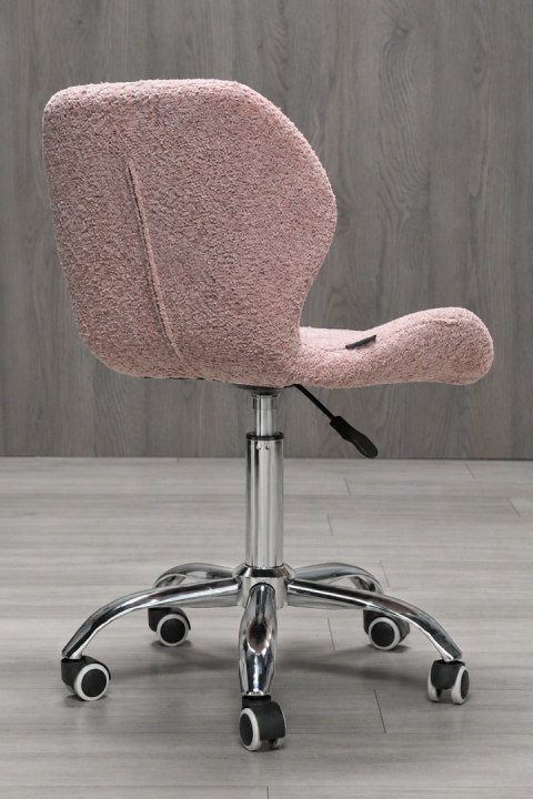 Krzesło obrotowe VASTO OFFICE BARANEK BOUCLE PINK SILVER