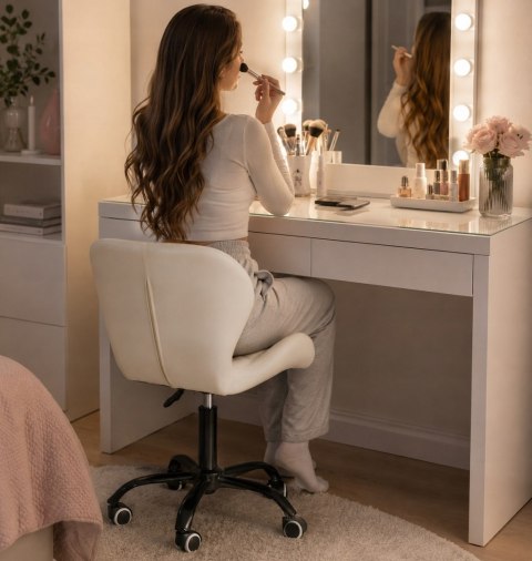 Krzesło obrotowe VASTO OFFICE PU CREAM SMOKE