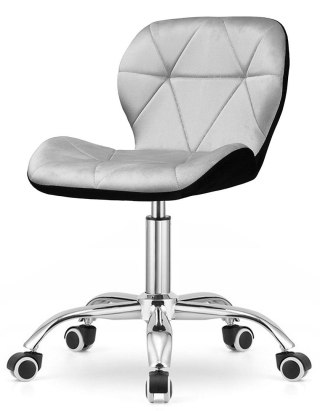Krzesło obrotowe VASTO OFFICE VELVET BLACK + GREY SILVER