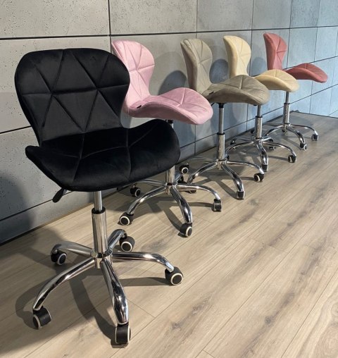 Krzesło obrotowe VASTO OFFICE VELVET BLACK SILVER