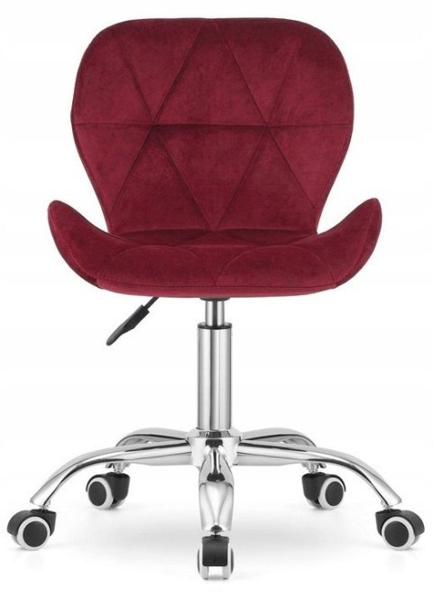 Krzesło obrotowe VASTO OFFICE VELVET BURGUNDY SILVER