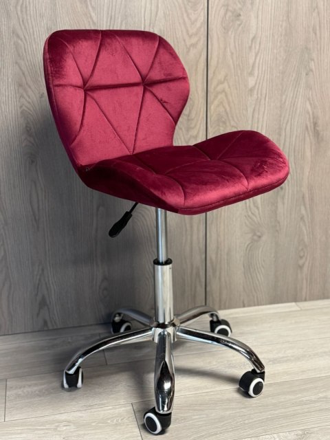 Krzesło obrotowe VASTO OFFICE VELVET BURGUNDY SILVER