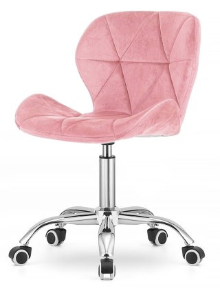 Krzesło obrotowe VASTO OFFICE VELVET PINK SILVER