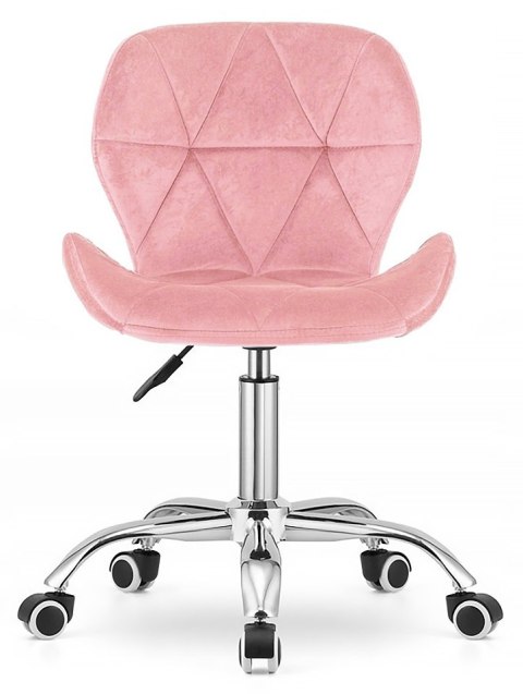 Krzesło obrotowe VASTO OFFICE VELVET PINK SILVER