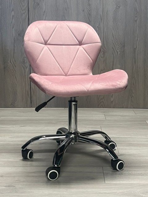 Krzesło obrotowe VASTO OFFICE VELVET PINK SILVER
