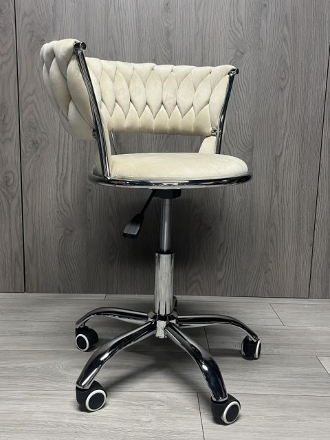 Krzesło obrotowe warkocz TRECCIA OFFICE BEIGE VELVET