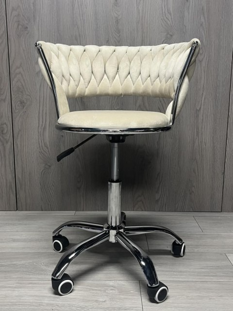 Krzesło obrotowe warkocz TRECCIA OFFICE BEIGE VELVET