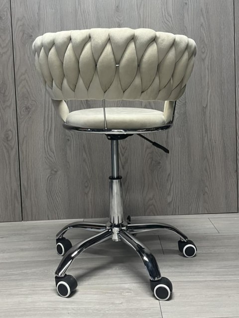 Krzesło obrotowe warkocz TRECCIA OFFICE BEIGE VELVET