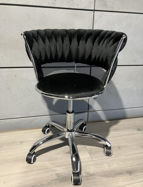 Krzesło obrotowe warkocz TRECCIA OFFICE BLACK VELVET