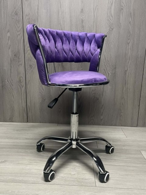 Krzesło obrotowe warkocz TRECCIA OFFICE PURPLE VELVET