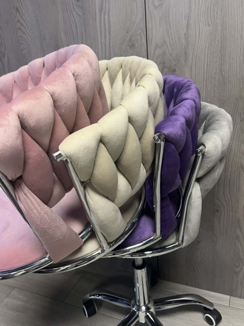 Krzesło obrotowe warkocz TRECCIA OFFICE PURPLE VELVET