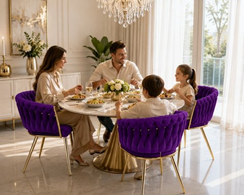 Krzesło plecione Lugano fotel TRECCIA PURPLE VELVET GOLD