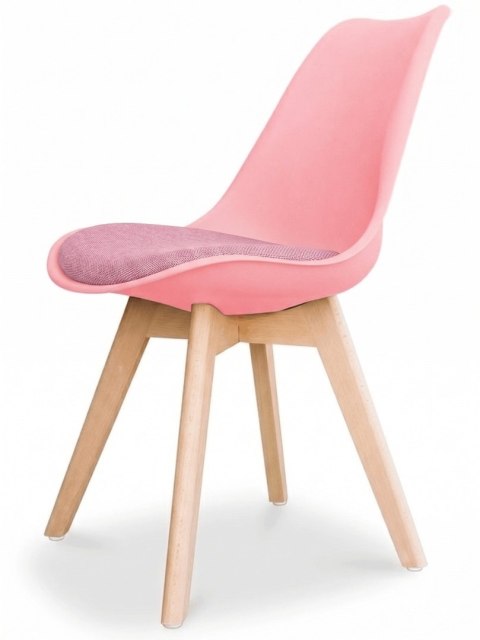 Krzesło skandynawskie MONZA PINK + PINK FABRIC II
