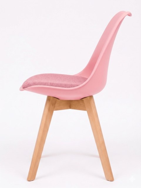 Krzesło skandynawskie MONZA PINK + PINK FABRIC II
