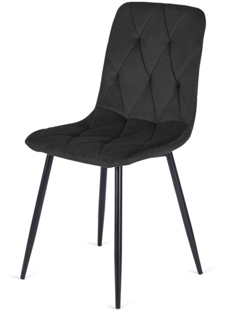 Krzesło tapicerowane BORGO VELVET BLACK SMOKE