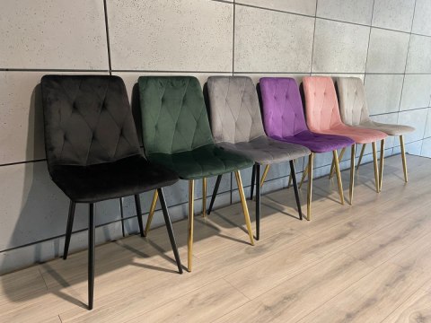 Krzesło tapicerowane BORGO VELVET BLACK SMOKE