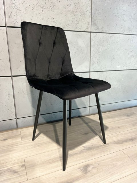 Krzesło tapicerowane BORGO VELVET BLACK SMOKE