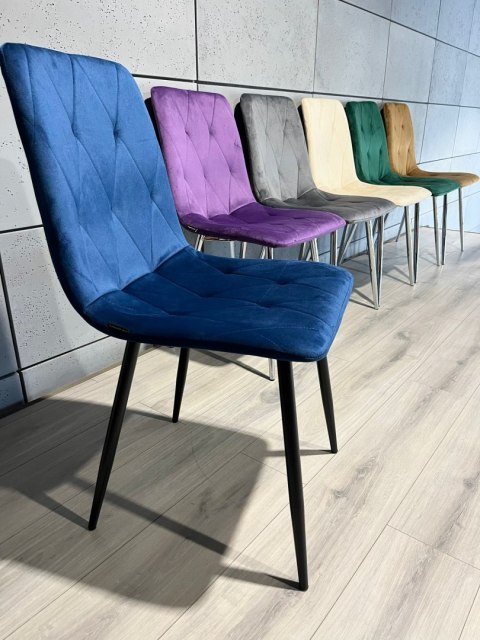 Krzesło tapicerowane BORGO VELVET BLUE SMOKE