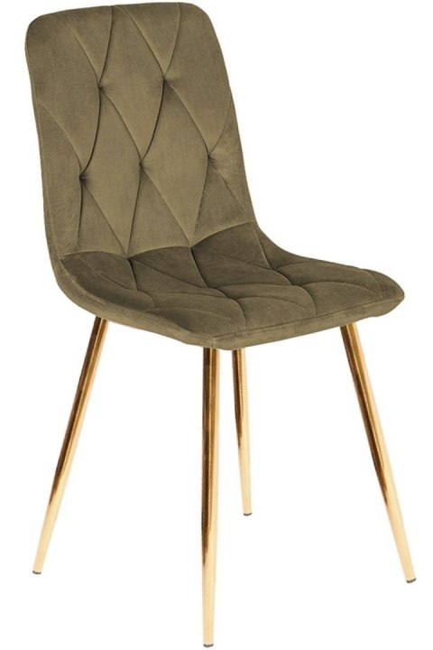 Krzesło tapicerowane BORGO VELVET BROWN GOLD