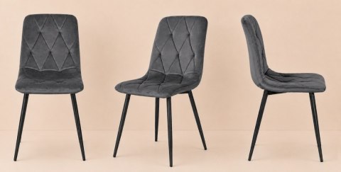 Krzesło tapicerowane BORGO VELVET DARK GREY SMOKE