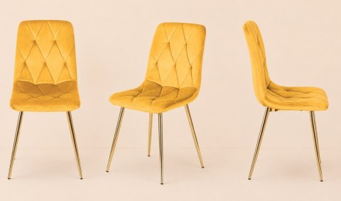 Krzesło tapicerowane BORGO VELVET MUSTARD GOLD