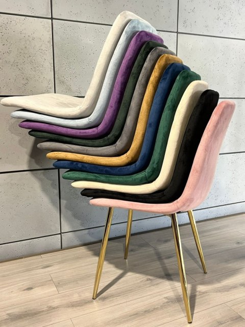 Krzesło tapicerowane BORGO VELVET OLIVE SILVER