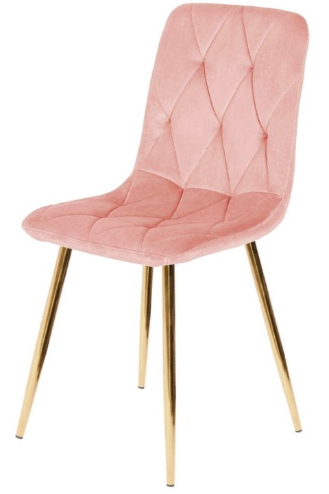 Krzesło tapicerowane BORGO VELVET PINK GOLD OUTLET