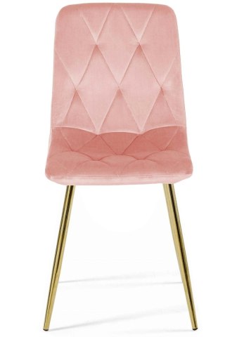 Krzesło tapicerowane BORGO VELVET PINK GOLD OUTLET