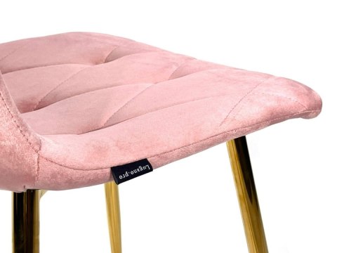 Krzesło tapicerowane BORGO VELVET PINK GOLD OUTLET