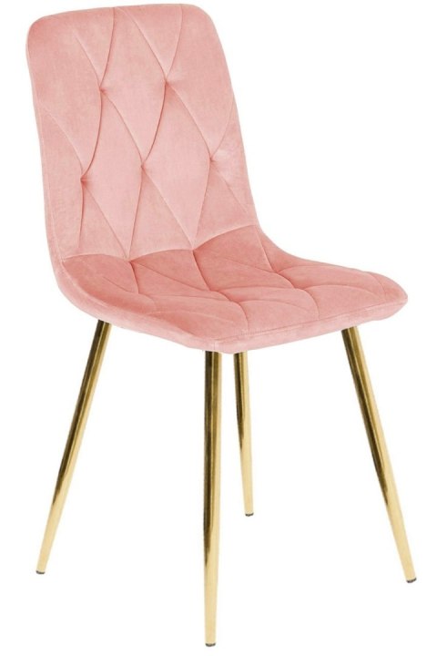 Krzesło tapicerowane BORGO VELVET PINK GOLD