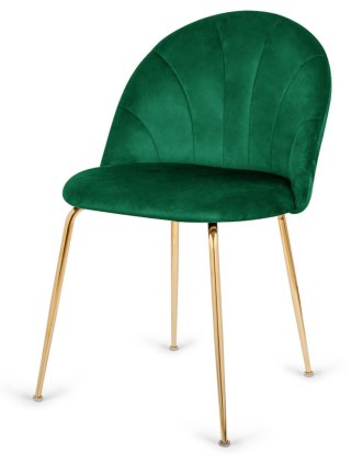 Krzesło tapicerowane CAMILA GREEN VELVET GOLD