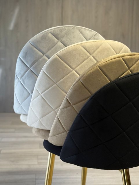 Krzesło tapicerowane GLORIA CREAM VELVET GOLD