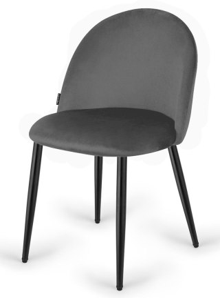 Krzesło tapicerowane GLORIA DARK GREY VELVET
