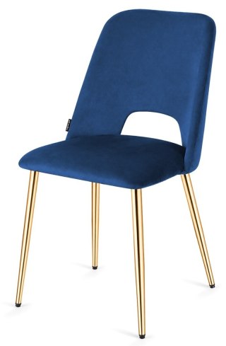 Krzesło tapicerowane GOTI BLUE VELVET GOLD
