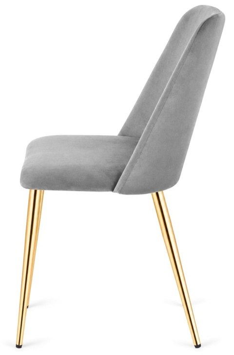 Krzesło tapicerowane GOTI LIGHT GREY VELVET GOLD