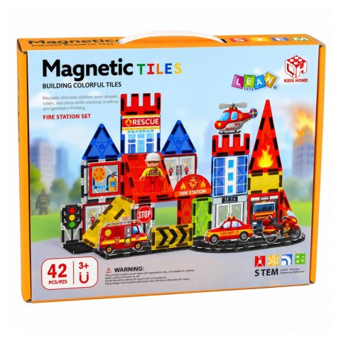 Klocki Magnetyczne Konstrukcyjne Baza Strażacka Straż Pożarna 42 el.
