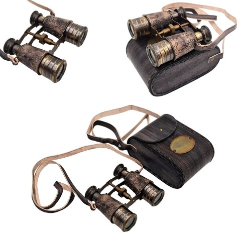 Lornetka Mosiężna Retro w Skórzanym Etui - BCL217