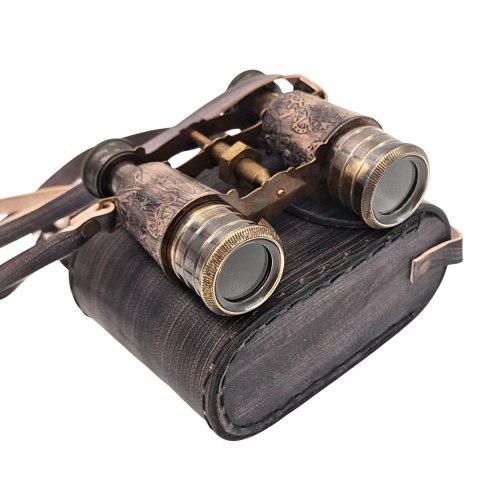Lornetka Mosiężna Retro w Skórzanym Etui - BCL217