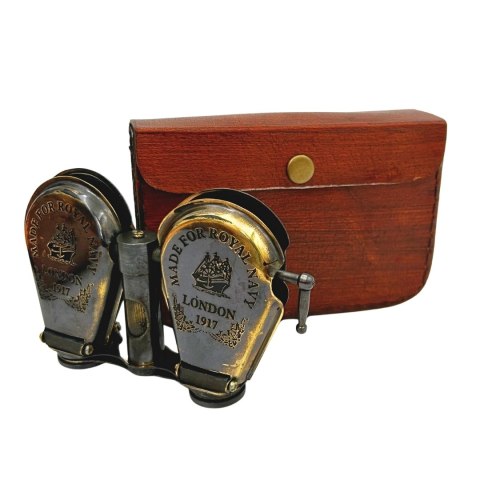 Mosiężna Lornetka Retro w Skórzanym Etui - BN863