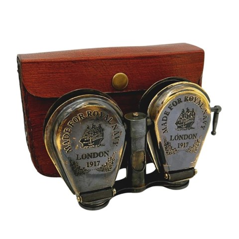 Mosiężna Lornetka Retro w Skórzanym Etui - BN863
