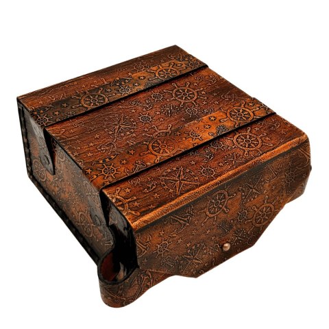 Piękny Sekstant Mosiężny Retro w Skórzanym Etui - AZ188